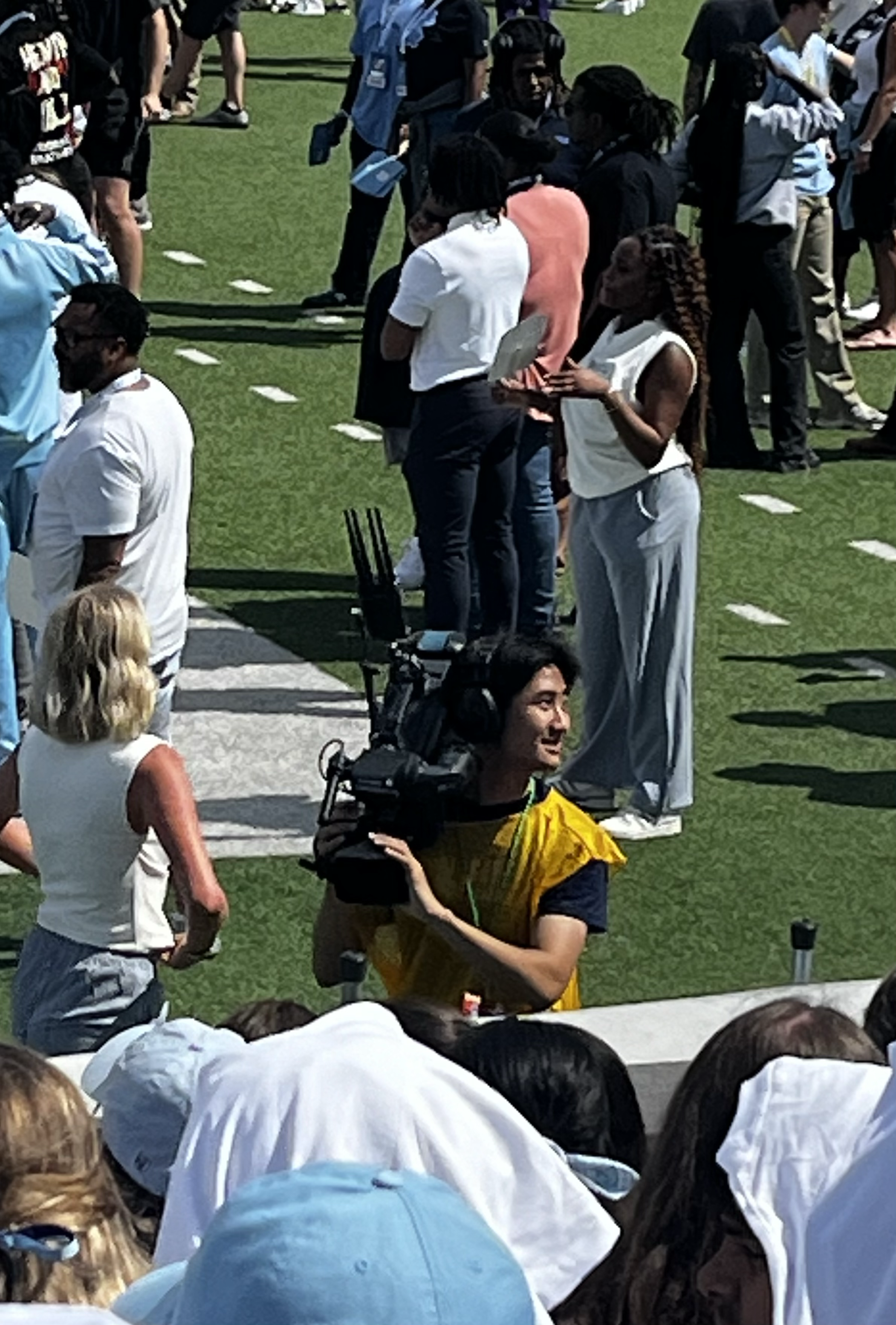 An image of Aidan working for UNC Football